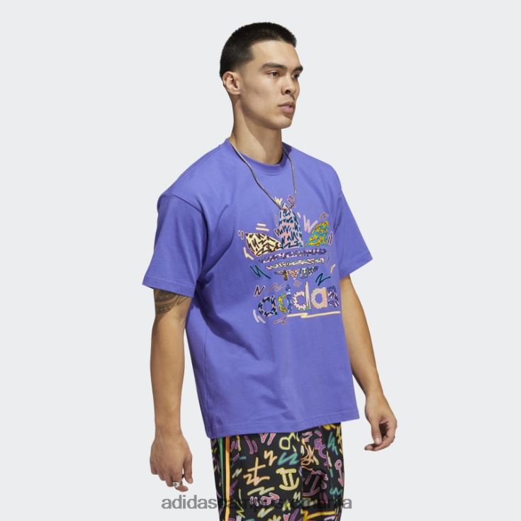 adidas campus romania tricou purple love unites trefoil (neutru de gen) unisex violet/multicolor J266N214896