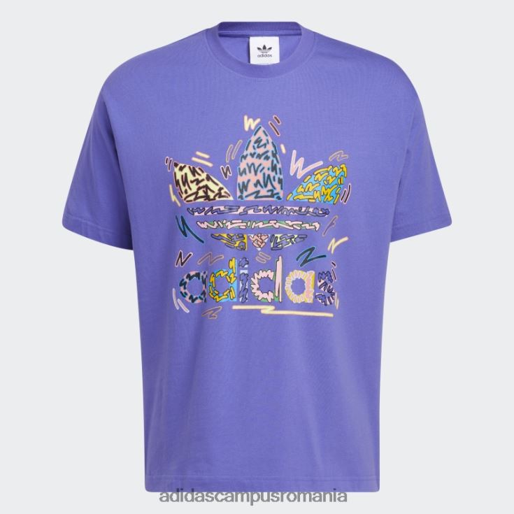 adidas campus romania tricou purple love unites trefoil (neutru de gen) unisex violet/multicolor J266N214896