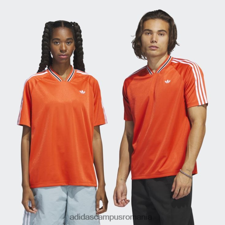 adidas campus romania tricou roșu cu țesătură de pește (fără sex) unisex roșu/alb/negru J266N25770
