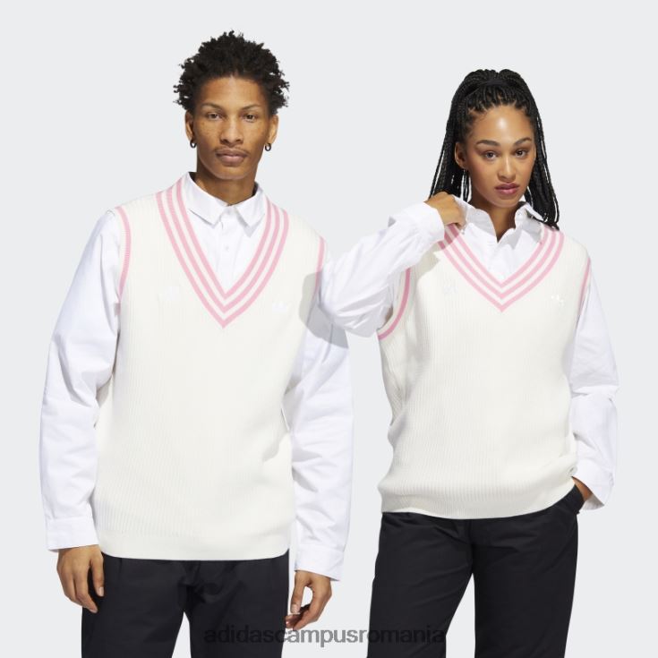 adidas campus romania vesta pulover albă maxallure (neutru de gen) unisex alb/roz J266N21594