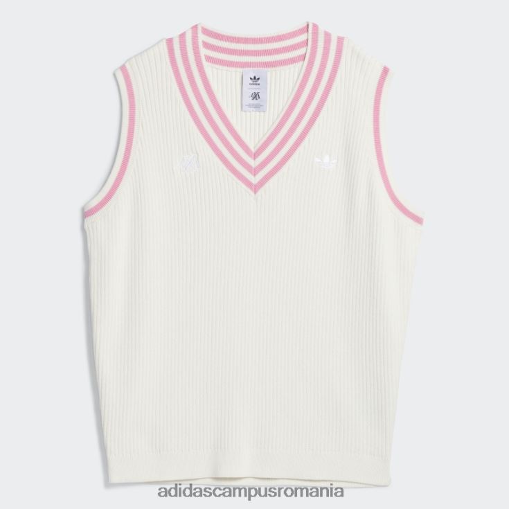 adidas campus romania vesta pulover albă maxallure (neutru de gen) unisex alb/roz J266N21594