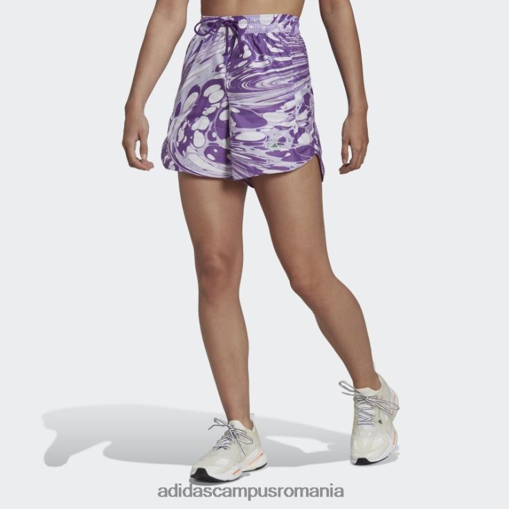 adidas campus romania alb de stella mccartney pantaloni scurți de antrenament imprimați truepurpose fashion unisex alb/violet deplasat/violet J266N223612