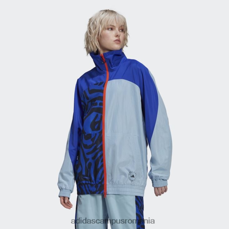 adidas campus romania albastru arctic fierbinte de stella mccartney culoare blocată top de pistă unisex albastru arctic/albastru îndrăzneț J266N22610