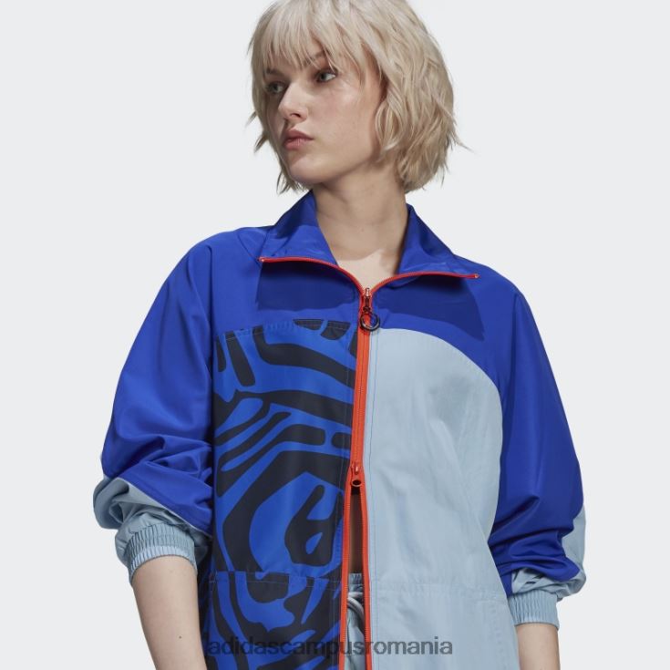 adidas campus romania albastru arctic fierbinte de stella mccartney culoare blocată top de pistă unisex albastru arctic/albastru îndrăzneț J266N22610