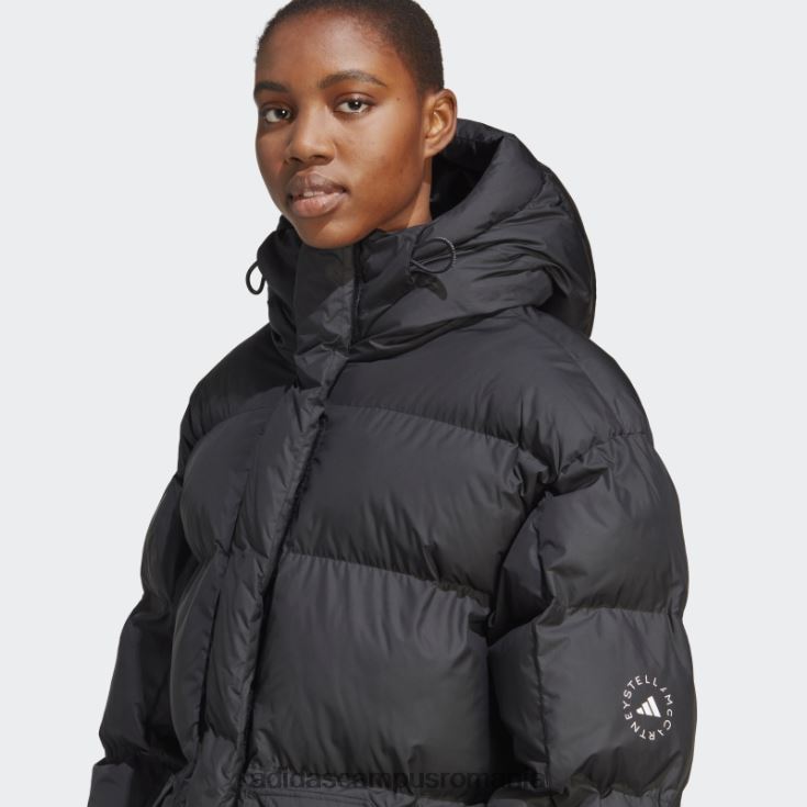 adidas campus romania black hot by stella mccartney jachetă de iarnă căptușită de lungime medie unisex negru J266N213292