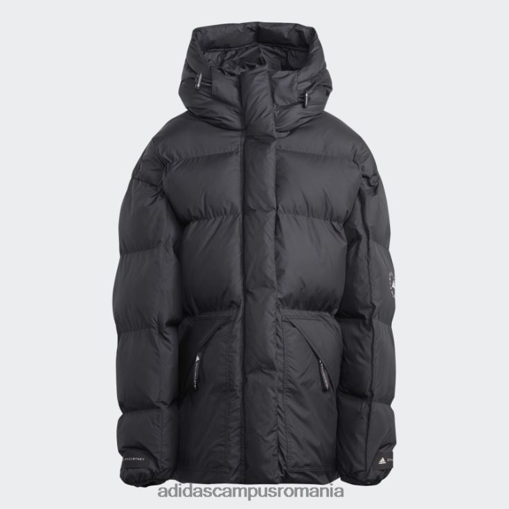 adidas campus romania black hot by stella mccartney jachetă de iarnă căptușită de lungime medie unisex negru J266N213292