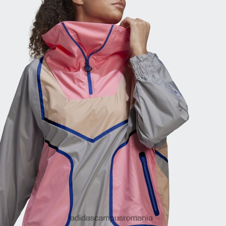 adidas campus romania by stella mccartney sportswear jachetă cu jumătate de fermoar fashion onix light unisex onix deschis/frasin perlat/roz J266N224048