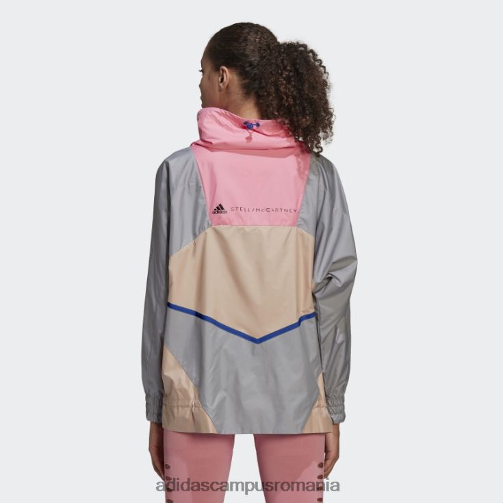 adidas campus romania by stella mccartney sportswear jachetă cu jumătate de fermoar fashion onix light unisex onix deschis/frasin perlat/roz J266N224048