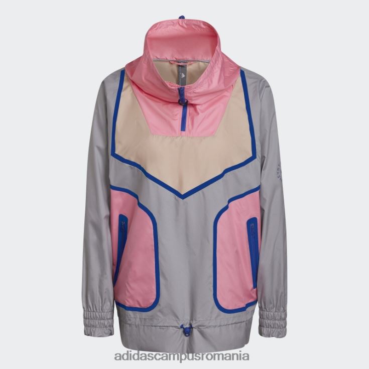 adidas campus romania by stella mccartney sportswear jachetă cu jumătate de fermoar fashion onix light unisex onix deschis/frasin perlat/roz J266N224048