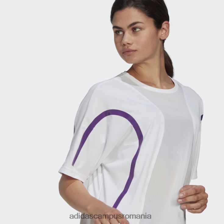 adidas campus romania de Stella Mccartney Truepace alergare tricou largi fashion white unisex alb/violet J266N22439