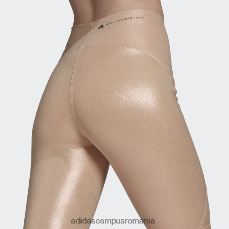 adidas campus romania de stella mccartney colanți strălucitori pentru ciclism cupru metalic fashion unisex cupru metalic/pulbere moale J266N22442