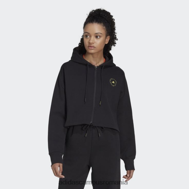 adidas campus romania de stella mccartney hanorac decupat modă neagră unisex negru J266N223064