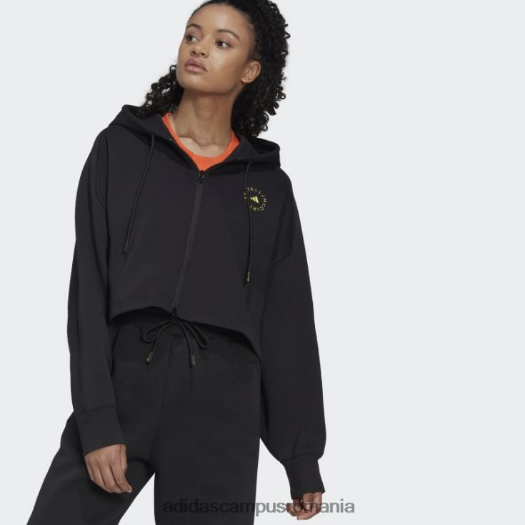 adidas campus romania de stella mccartney hanorac decupat modă neagră unisex negru J266N223064
