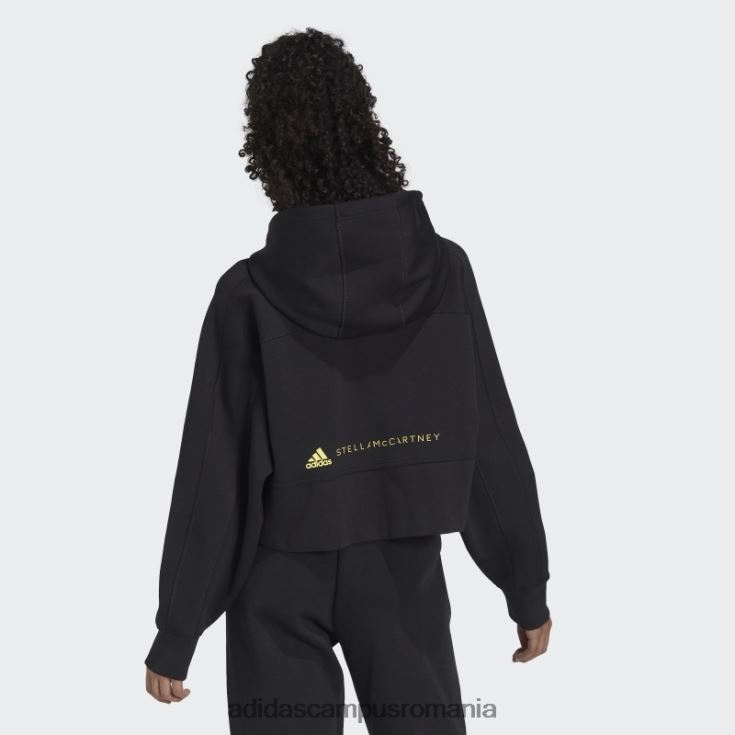 adidas campus romania de stella mccartney hanorac decupat modă neagră unisex negru J266N223064