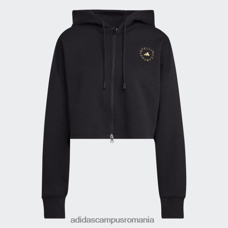 adidas campus romania de stella mccartney hanorac decupat modă neagră unisex negru J266N223064