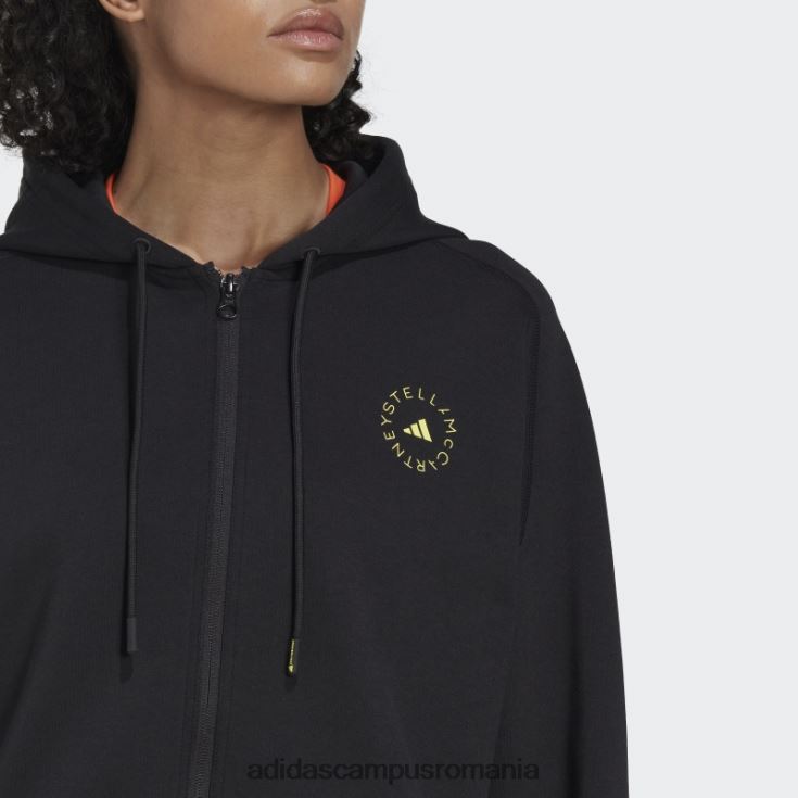 adidas campus romania de stella mccartney hanorac decupat modă neagră unisex negru J266N223064