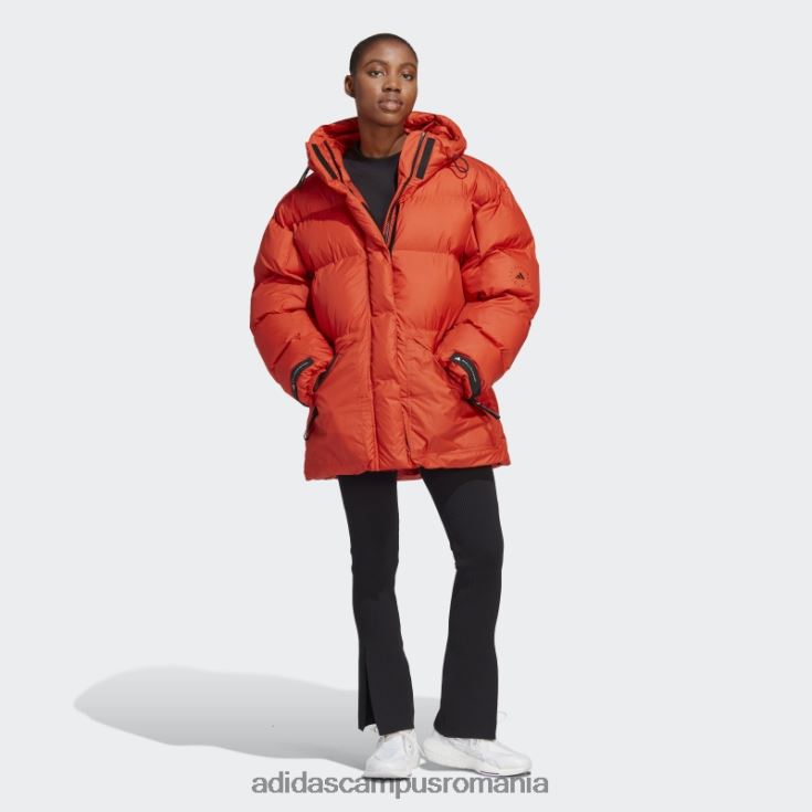 adidas campus romania de stella mccartney jachetă de iarnă căptușită de lungime mijlocie burnt cayenne fashion unisex cayenne ars J266N213716