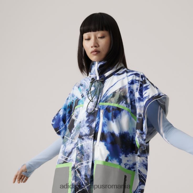 adidas campus romania de stella mccartney jachetă truenature ambalabilă imprimată alb fierbinte unisex alb/multicolor/gri porumbel J266N217069