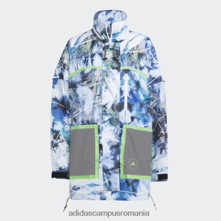 adidas campus romania de stella mccartney jachetă truenature ambalabilă imprimată alb fierbinte unisex alb/multicolor/gri porumbel J266N217069