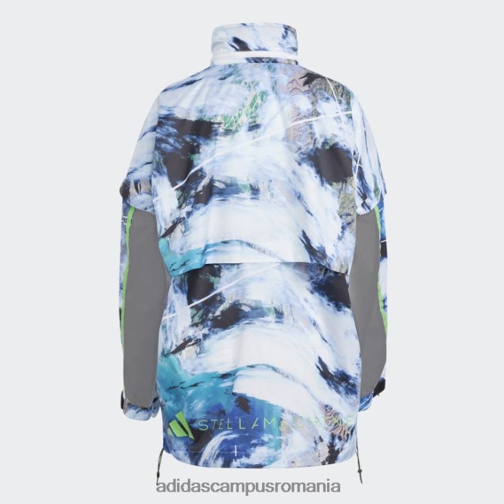 adidas campus romania de stella mccartney jachetă truenature ambalabilă imprimată alb fierbinte unisex alb/multicolor/gri porumbel J266N217069
