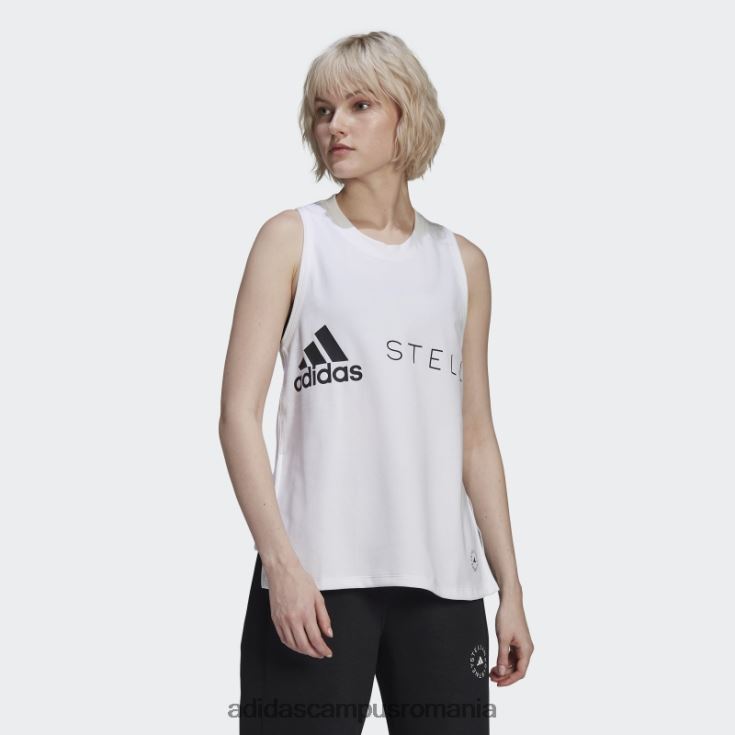adidas campus romania de stella mccartney îmbrăcăminte sportivă cu logo maică alb modă unisex alb J266N217208