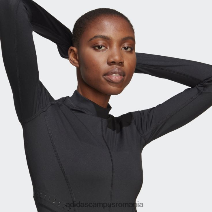 adidas campus romania de stella mccartney top cu mânecă lungă cu mânecă lungă, negru fierbinte unisex alb negru J266N216744