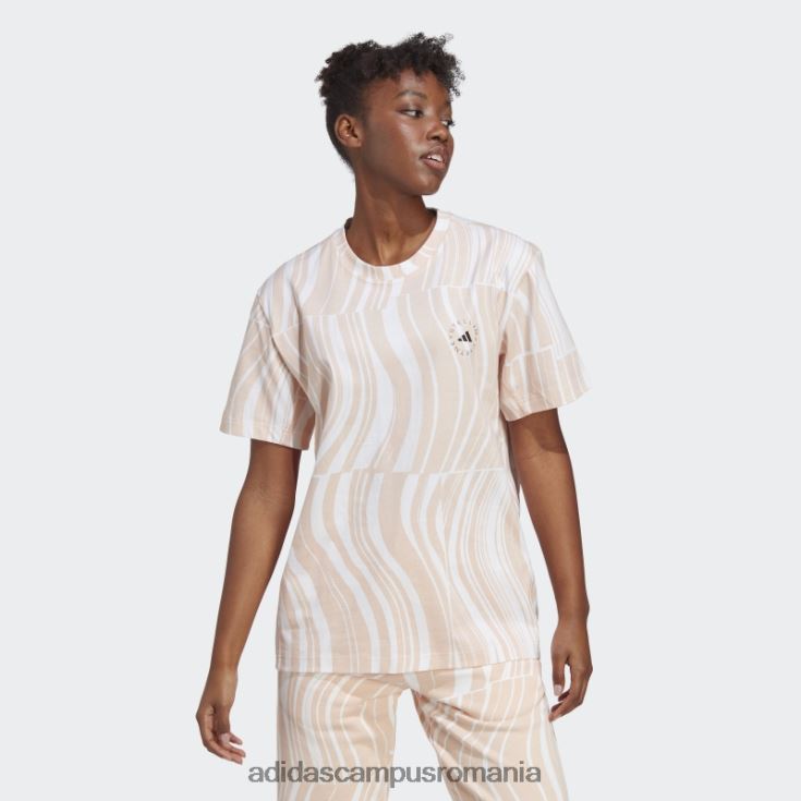 adidas campus romania de stella mccartney tricou grafic truecasuals blush pink fashion unisex fard de obraz roz/alb J266N217076