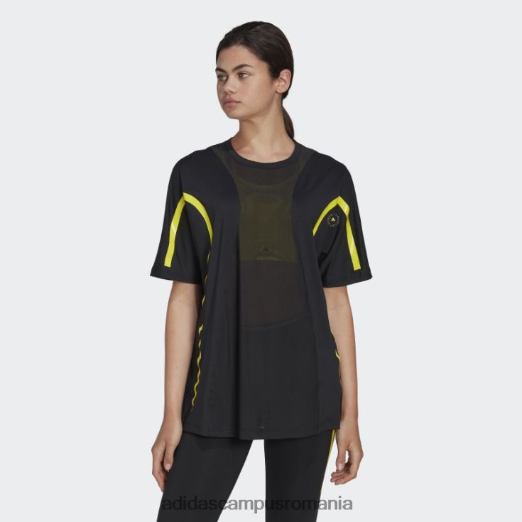 adidas campus romania de stella mccartney truepace running loose tee negru unisex negru/galben șoc J266N22456