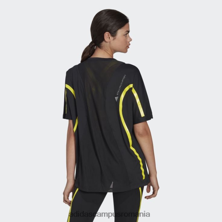 adidas campus romania de stella mccartney truepace running loose tee negru unisex negru/galben șoc J266N22456