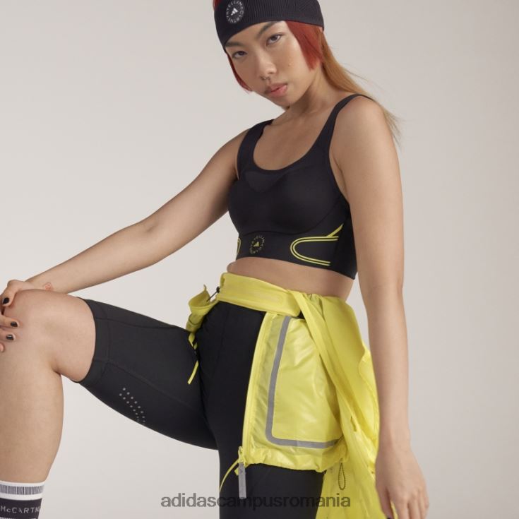 adidas campus romania de stella mccartney truepace sutien sport fierbinte de susținere ridicată negru unisex negru/galben șoc J266N22463