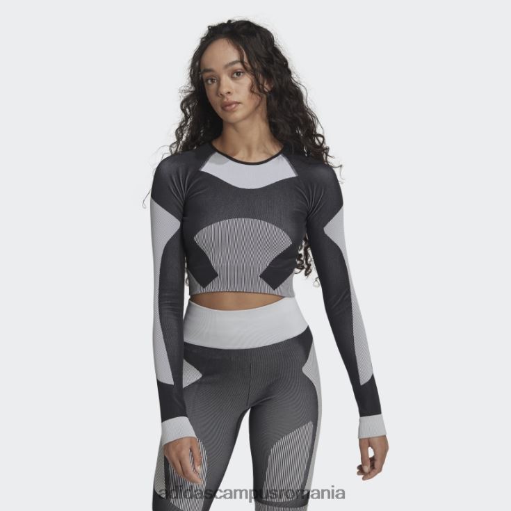 adidas campus romania de stella mccartney truestrength yoga crop top fashion negru unisex negru/alb/onix J266N22216