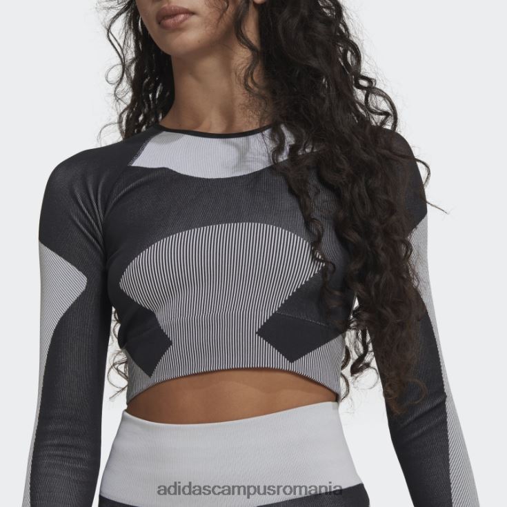 adidas campus romania de stella mccartney truestrength yoga crop top fashion negru unisex negru/alb/onix J266N22216