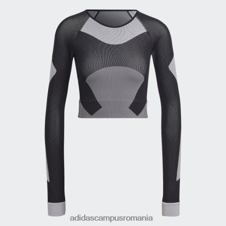 adidas campus romania de stella mccartney truestrength yoga crop top fashion negru unisex negru/alb/onix J266N22216
