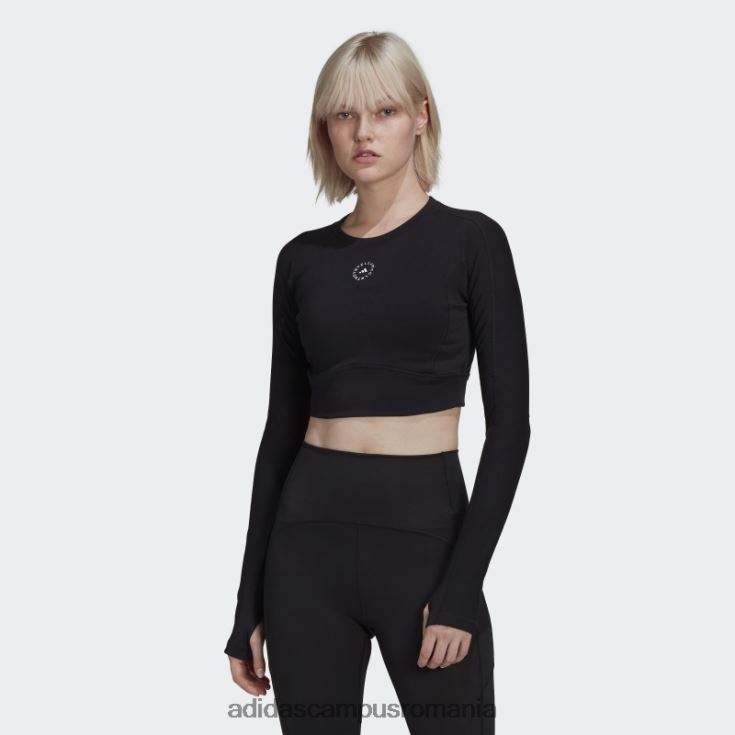 adidas campus romania de stella negru mccartney truestrength trunchiat mânecă lungă fierbinte unisex negru J266N22377