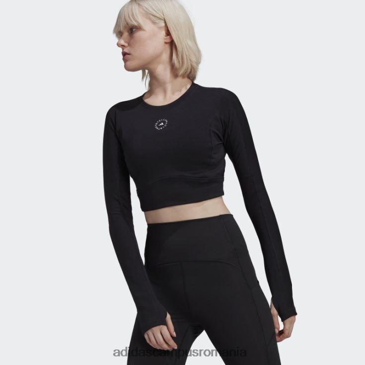 adidas campus romania de stella negru mccartney truestrength trunchiat mânecă lungă fierbinte unisex negru J266N22377