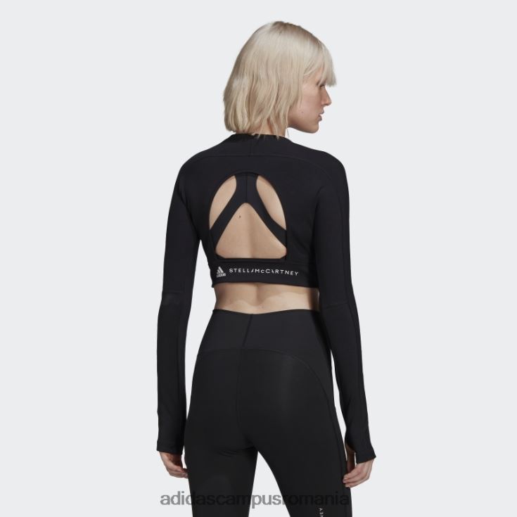 adidas campus romania de stella negru mccartney truestrength trunchiat mânecă lungă fierbinte unisex negru J266N22377