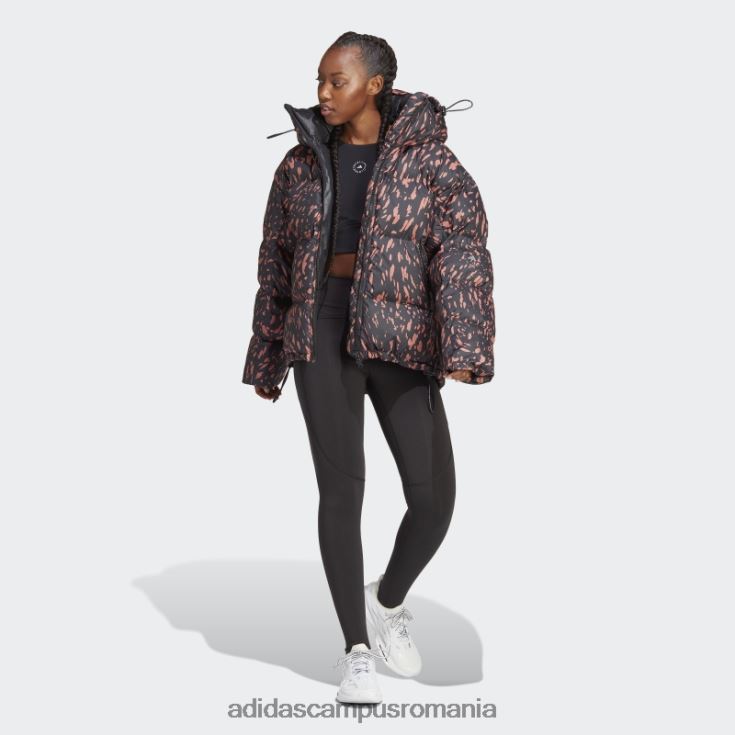 adidas campus romania earth by stella mccartney jachetă de iarnă căptușită de lungime mijlocie imprimată unisex pământ/negru J266N217086