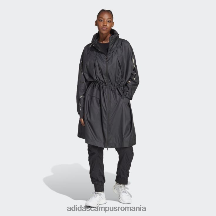 adidas campus romania fashion black by stella mccartney truecasuals parka lungă ușoară unisex pudră neagră/ moale J266N216706