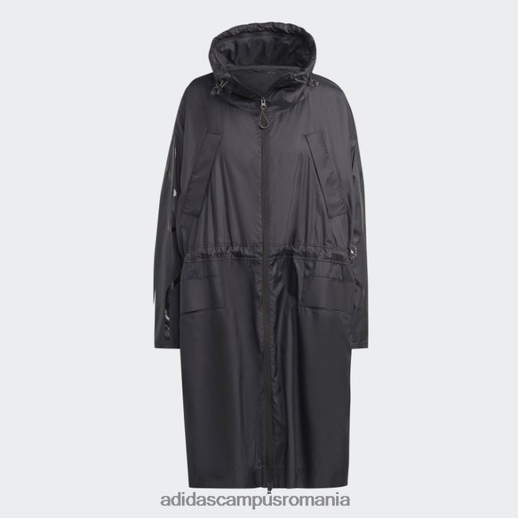 adidas campus romania fashion black by stella mccartney truecasuals parka lungă ușoară unisex pudră neagră/ moale J266N216706
