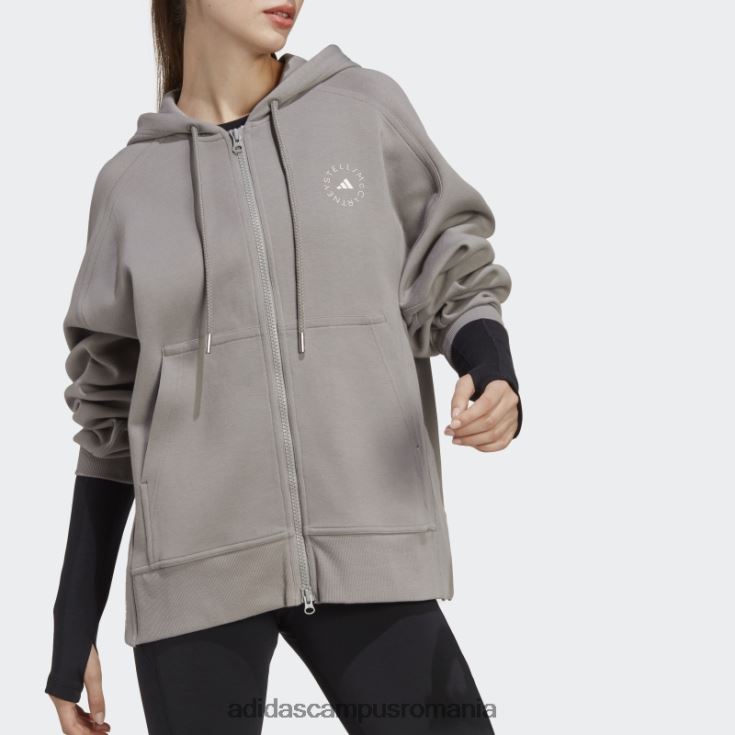 adidas campus romania hanorac cu fermoar complet, gri porumbel de stella mccartney unisex gri porumbel J266N216662