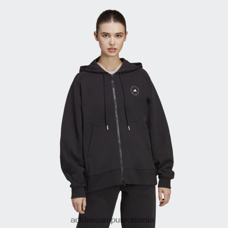 adidas campus romania hanorac negru by stella mccartney cu fermoar complet unisex alb negru J266N210055