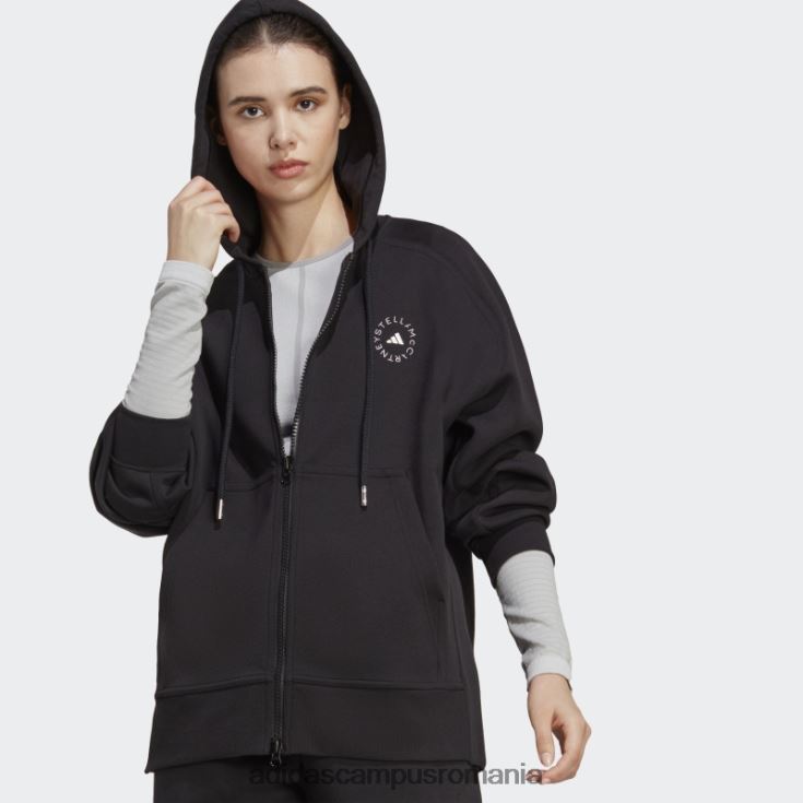 adidas campus romania hanorac negru by stella mccartney cu fermoar complet unisex alb negru J266N210055