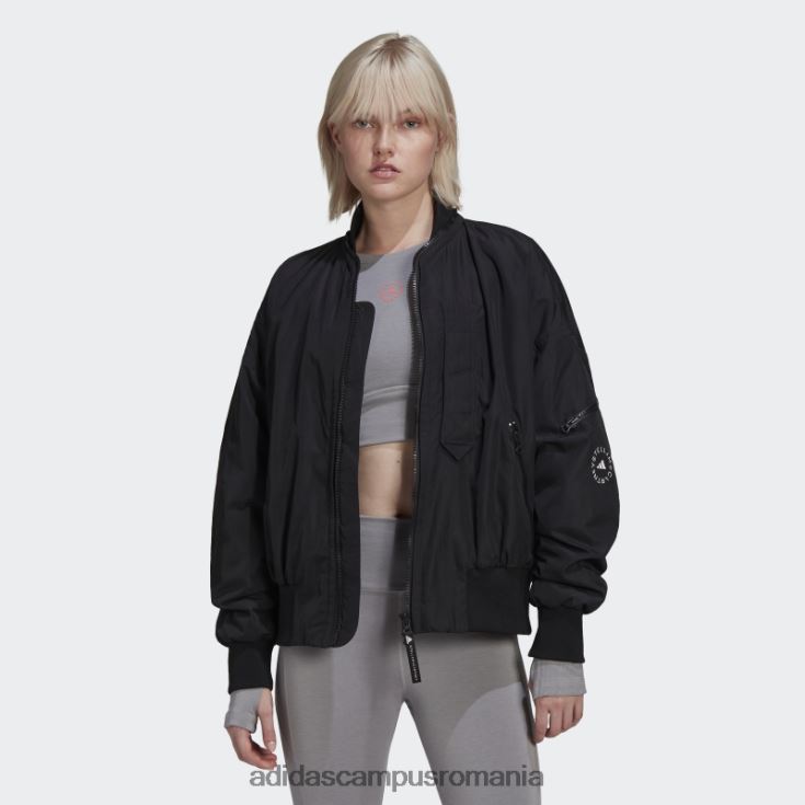 adidas campus romania jachetă bomber țesătă neagră de stella mccartney la modă unisex negru J266N210096