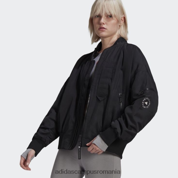 adidas campus romania jachetă bomber țesătă neagră de stella mccartney la modă unisex negru J266N210096