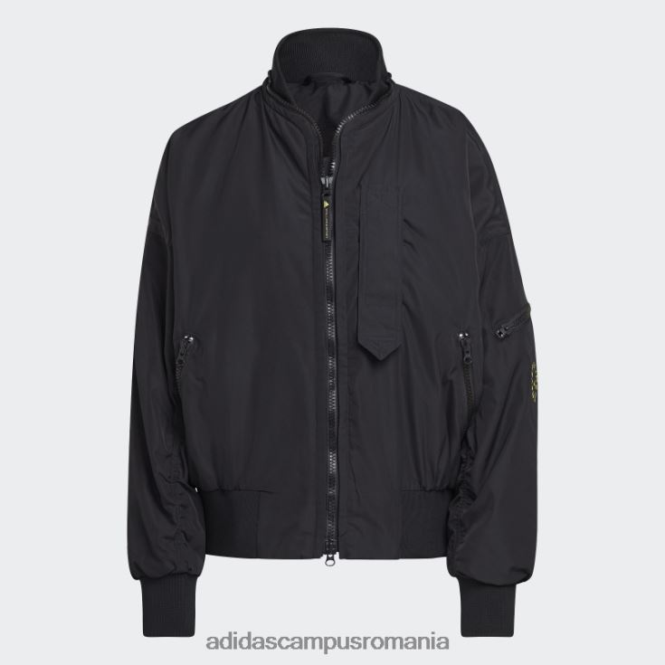 adidas campus romania jachetă bomber împletită neagră by stella mccartney unisex negru/galben șoc J266N210174