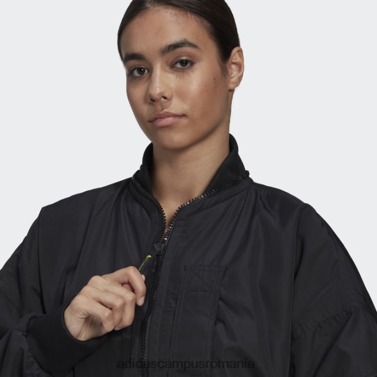 adidas campus romania jachetă bomber împletită neagră by stella mccartney unisex negru/galben șoc J266N210174