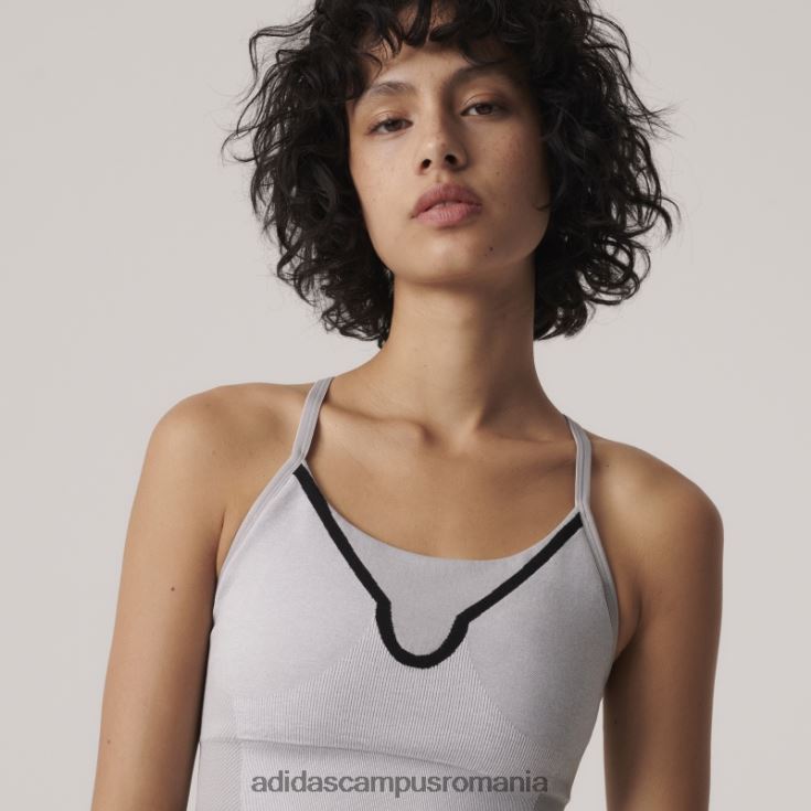 adidas campus romania mgh solid gri by stella mccartney sutien sport cu suport mediu unisex mgh solid gri/alb/negru J266N210158