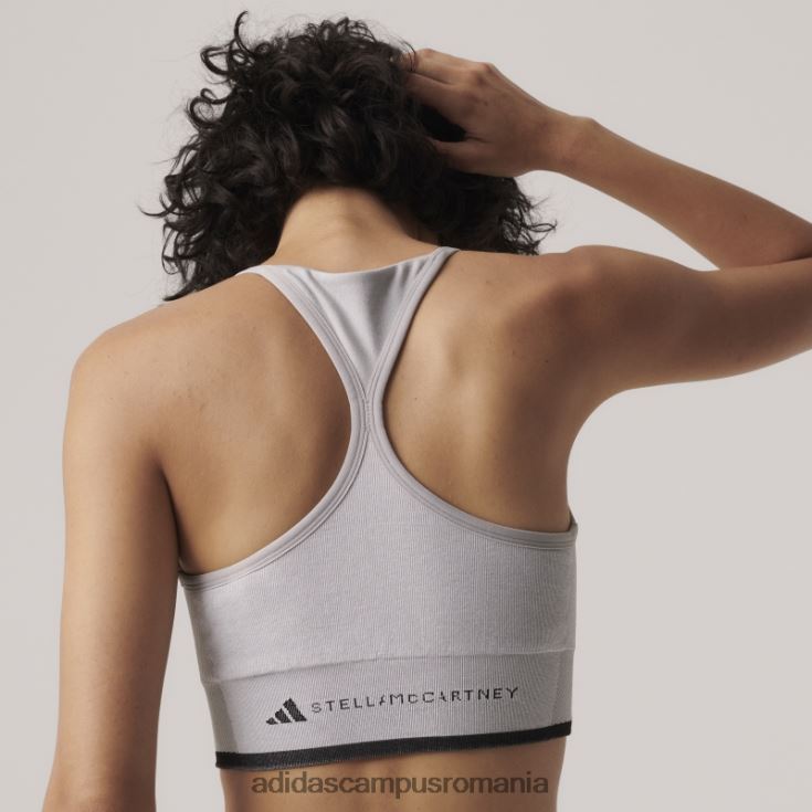 adidas campus romania mgh solid gri by stella mccartney sutien sport cu suport mediu unisex mgh solid gri/alb/negru J266N210158
