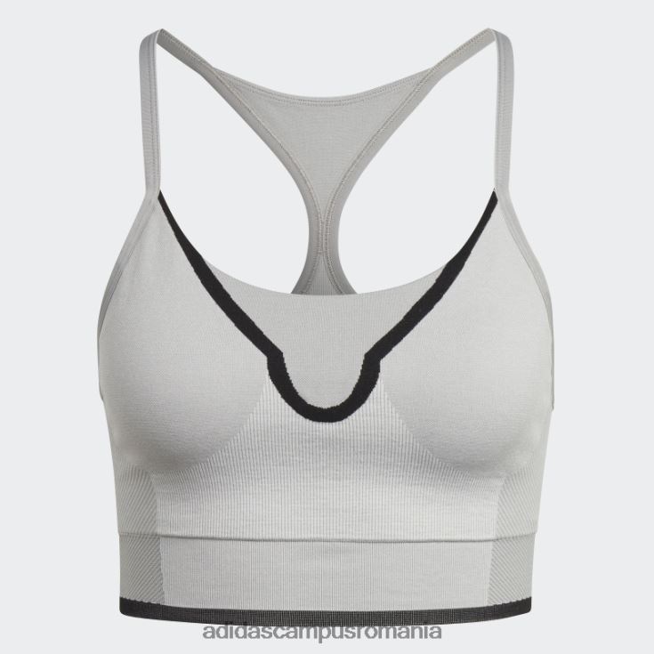 adidas campus romania mgh solid gri by stella mccartney sutien sport cu suport mediu unisex mgh solid gri/alb/negru J266N210158