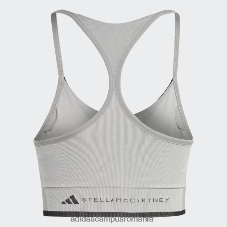 adidas campus romania mgh solid gri by stella mccartney sutien sport cu suport mediu unisex mgh solid gri/alb/negru J266N210158